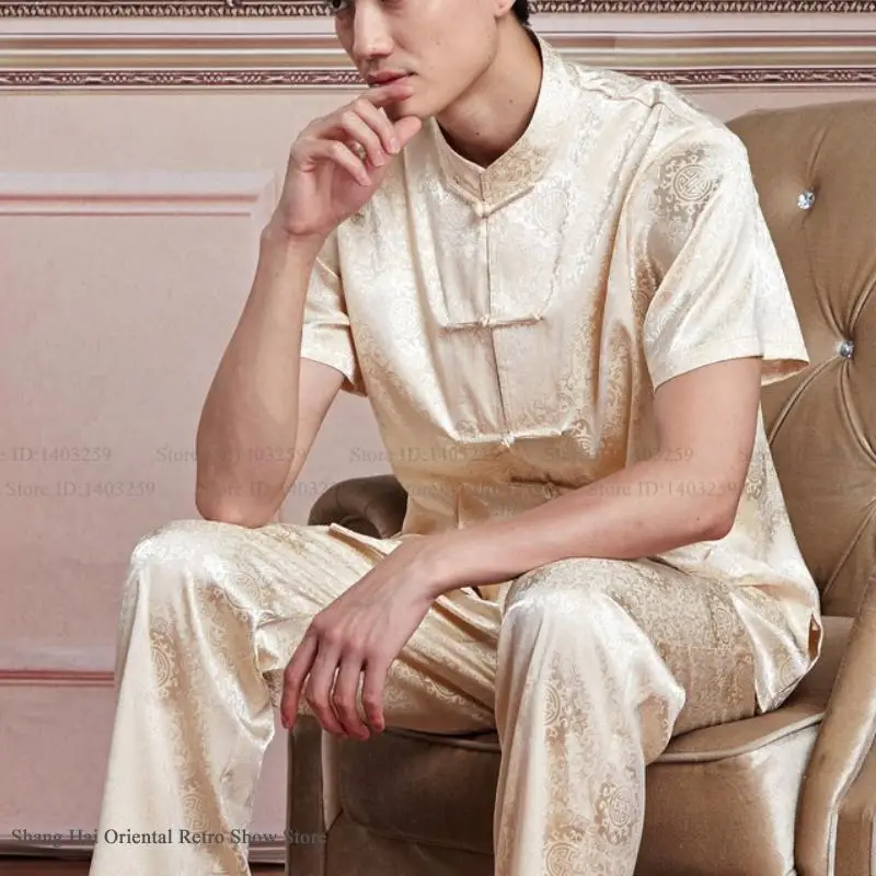 PLUS SIZE Chinese Traditional Clothes Men Tang Suit Ice Silk Jacquard Kung Fu Outfit Tai Chi Uniform Loose Lounge Wear Homewear
PLUS SIZE Chinese Traditional Clothes Men Tang Suit Ice Silk Jacquard Kung Fu Outfit Tai Chi Uniform Loose Lounge Wear Homewear