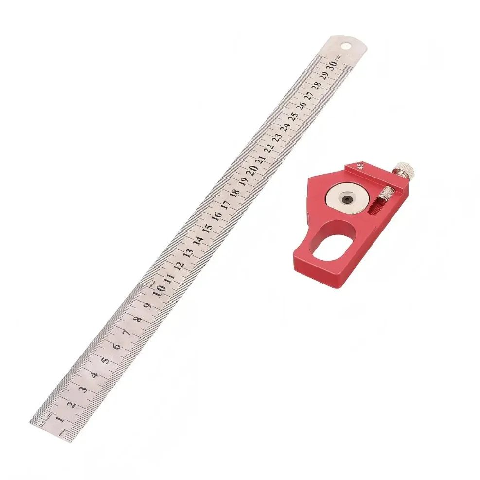 Steel Ruler Positioning Block, 45/60/90 Degree Angle Scriber Line Marking Gauge Woodworking Square Scribe Tool for Ruler Locator
Steel Ruler Positioning Block, 45/60/90 Degree Angle Scriber Line Marking Gauge Woodworking Square Scribe Tool for Ruler Locator