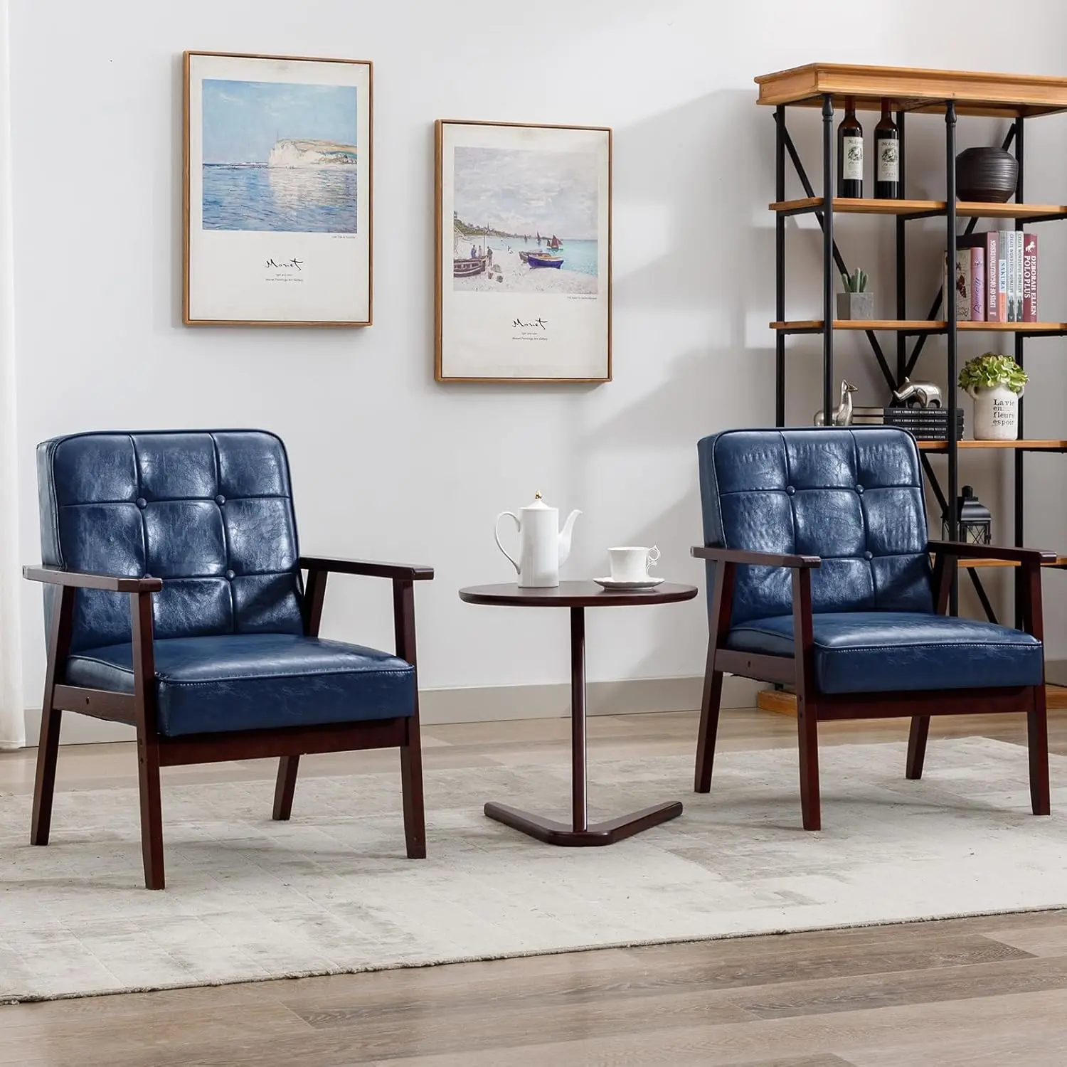 Accent Chairs Set Of 2, Mid Modern Accent Chair, Retro Wood And Leather Armchairs Side Chair, Lounge Reading Comfy Arm Chair
Accent Chairs Set Of 2, Mid Modern Accent Chair, Retro Wood And Leather Armchairs Side Chair, Lounge Reading Comfy Arm Chair