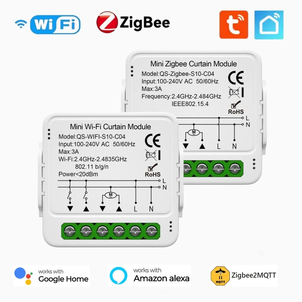 Tuya Smart Zigbee WiFi Curtain Module Blinds Switch Roller Shutter Electric Motor Smart Home Compatible with Alexa Google Home
Tuya Smart Zigbee WiFi Curtain Module Blinds Switch Roller Shutter Electric Motor Smart Home Compatible with Alexa Google Home