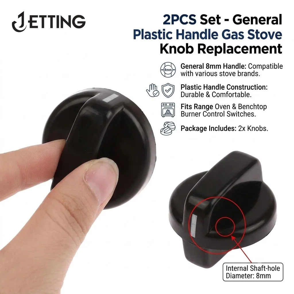 2PCS Universal 8mm Gas Stove Knobs - Plastic Control Switch Handle for Oven, Range, and Benchtop Burner Replacement | D-Shape Sh
2PCS Universal 8mm Gas Stove Knobs - Plastic Control Switch Handle for Oven, Range, and Benchtop Burner Replacement | D-Shape Sh