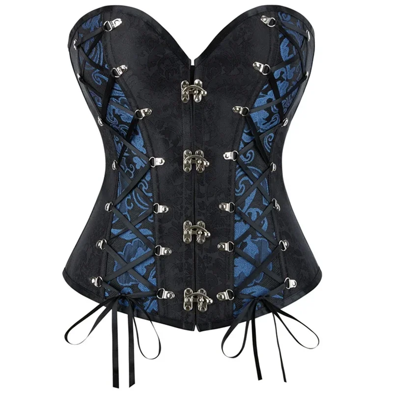 Retro Steampunk Overbust Corset Top Women Jacquard Bandage Body Shaper Bustier Vintage Gothic Lace-up Lingerie Corselet
Retro Steampunk Overbust Corset Top Women Jacquard Bandage Body Shaper Bustier Vintage Gothic Lace-up Lingerie Corselet