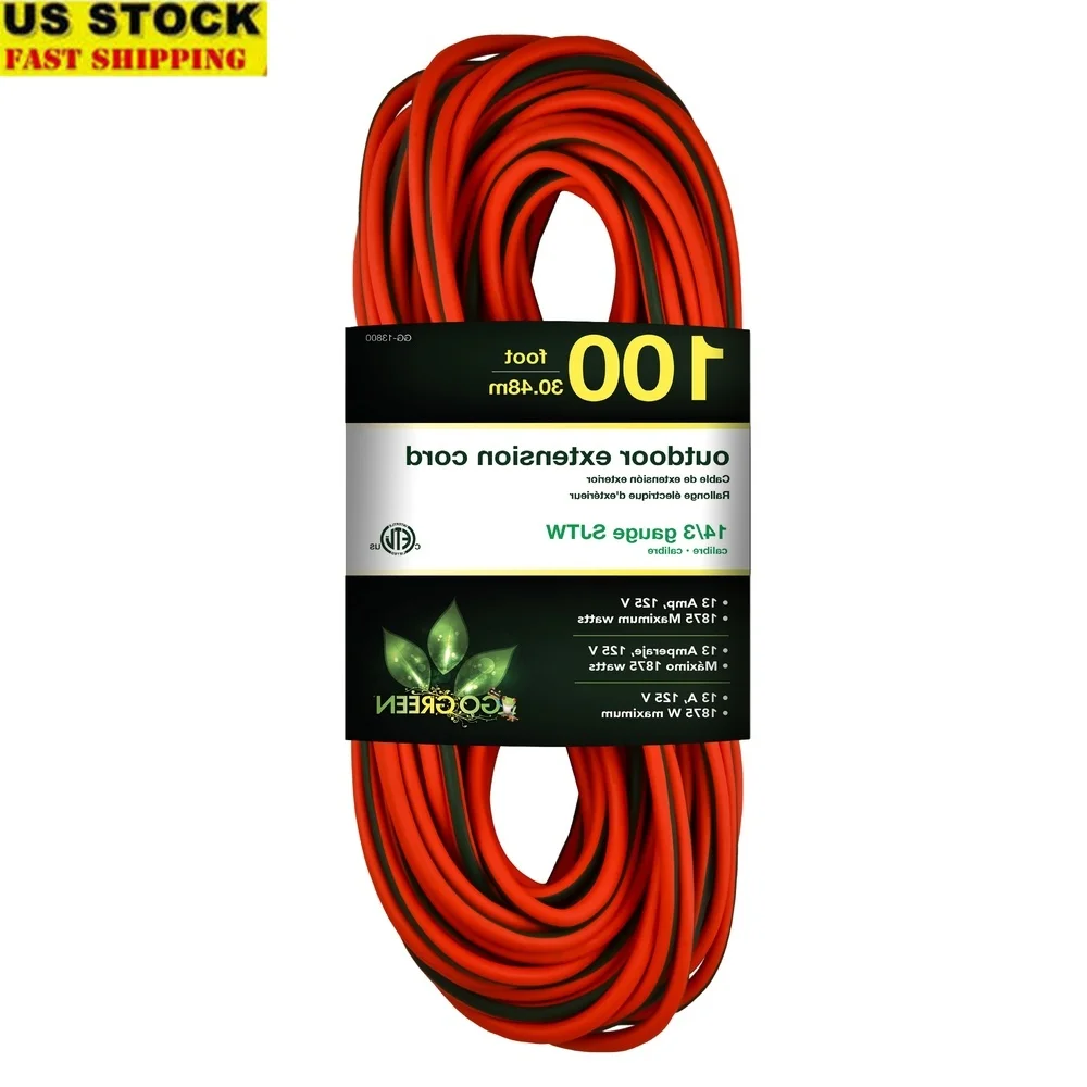 Heavy Duty 100ft 14/3 SJTW Outdoor Extension Cord Lighted Plug Durable Moisture Resistant Contractor Grade Power Cable
Heavy Duty 100ft 14/3 SJTW Outdoor Extension Cord Lighted Plug Durable Moisture Resistant Contractor Grade Power Cable