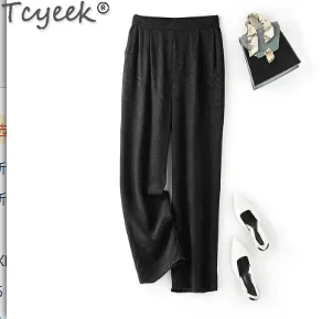 Tcyeek 100% Mulberry Silk Pants Women Clothing Straight Pants Summer Woman Trousers Long Pants for Women Pantalones De Mujer
Tcyeek 100% Mulberry Silk Pants Women Clothing Straight Pants Summer Woman Trousers Long Pants for Women Pantalones De Mujer