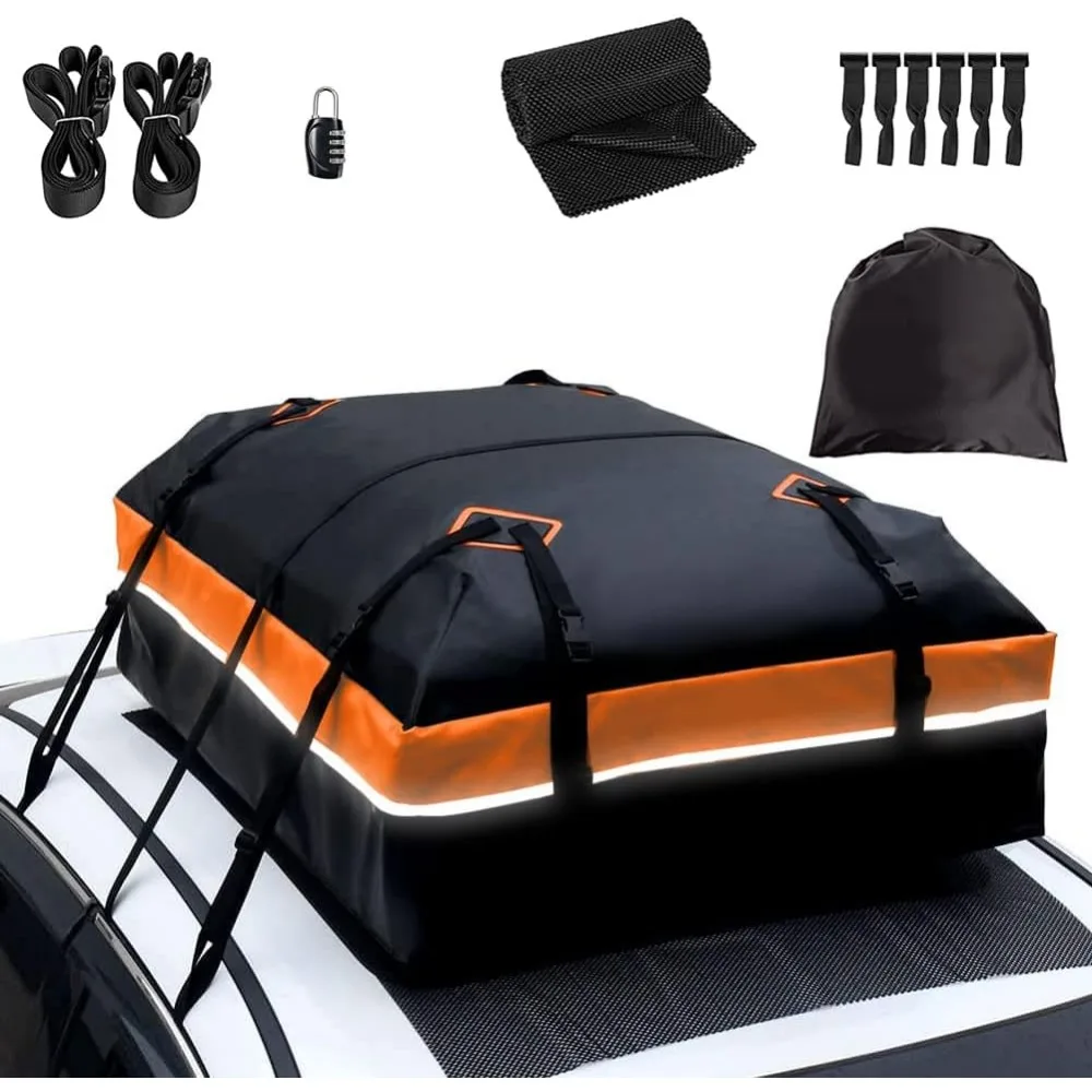 21 Cubic Feet Waterproof Car Rooftop Bag with Anti-Slip Mat and Locks for All Vehicles
21 Cubic Feet Waterproof Car Rooftop Bag with Anti-Slip Mat and Locks for All Vehicles