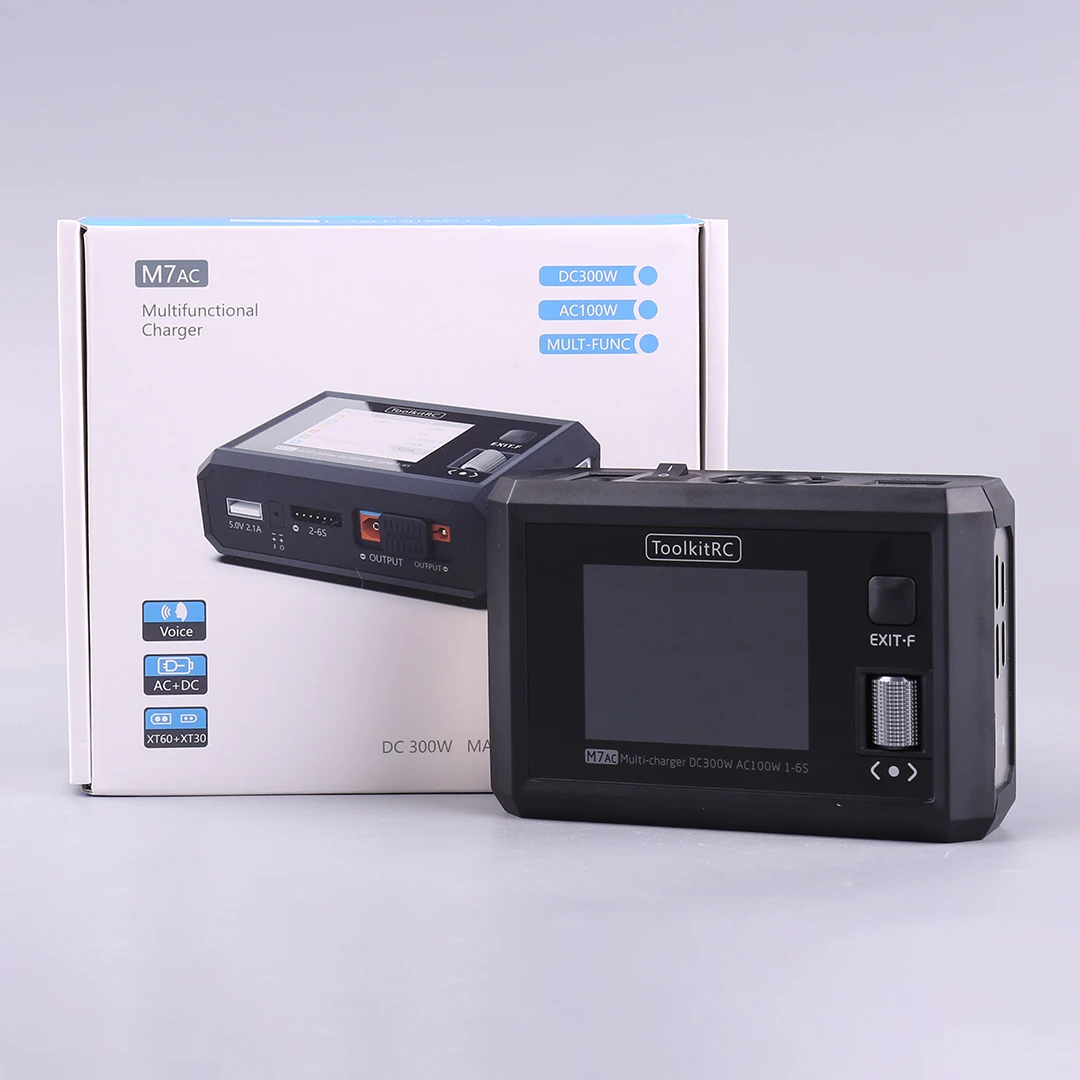NEW ToolkitRC M7AC 100W AC / 300W DC Input XT60 XT30 Output 2-6S Lithium Battery Balance Charger for RC Model Aircraft Drone
NEW ToolkitRC M7AC 100W AC / 300W DC Input XT60 XT30 Output 2-6S Lithium Battery Balance Charger for RC Model Aircraft Drone