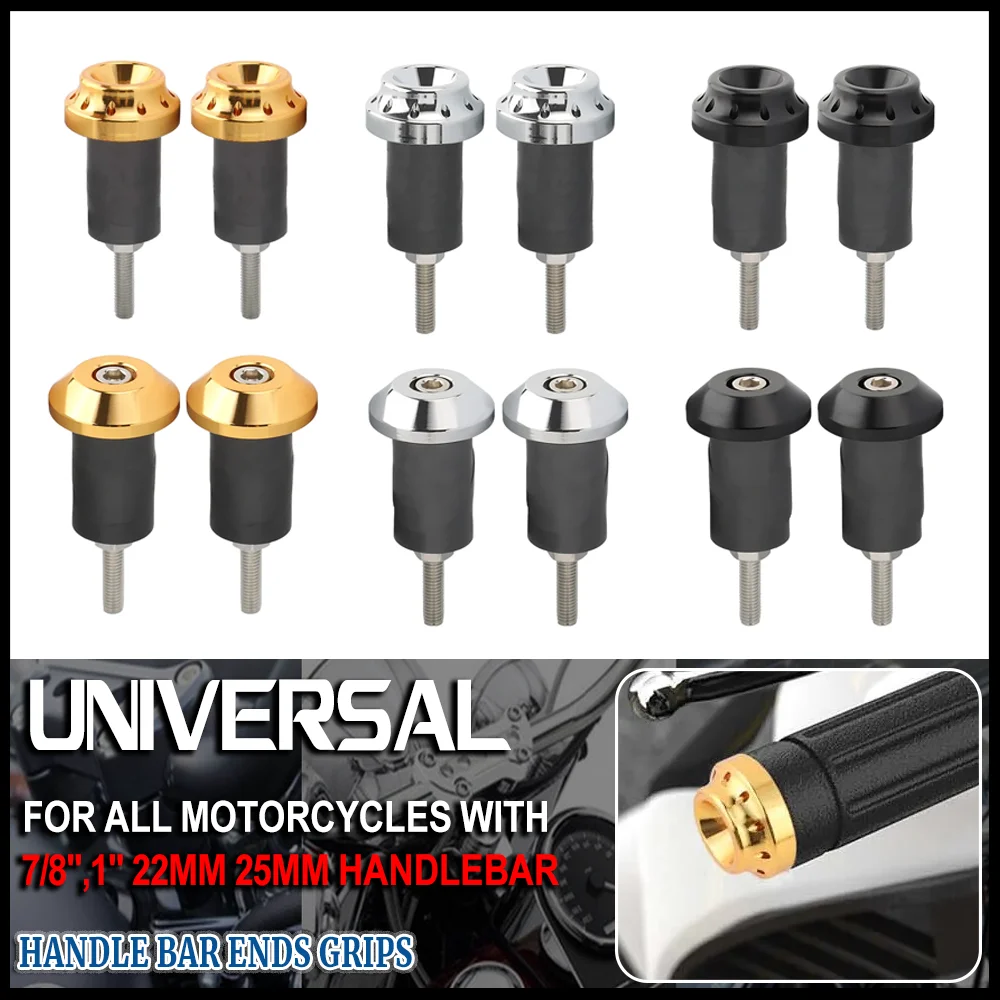 2pcs Universal 7/8" 22mm 25mm Motorcycle Handle Bar Ends Grips Aluminum Alloy Handlebar Plug Slider
2pcs Universal 7/8" 22mm 25mm Motorcycle Handle Bar Ends Grips Aluminum Alloy Handlebar Plug Slider