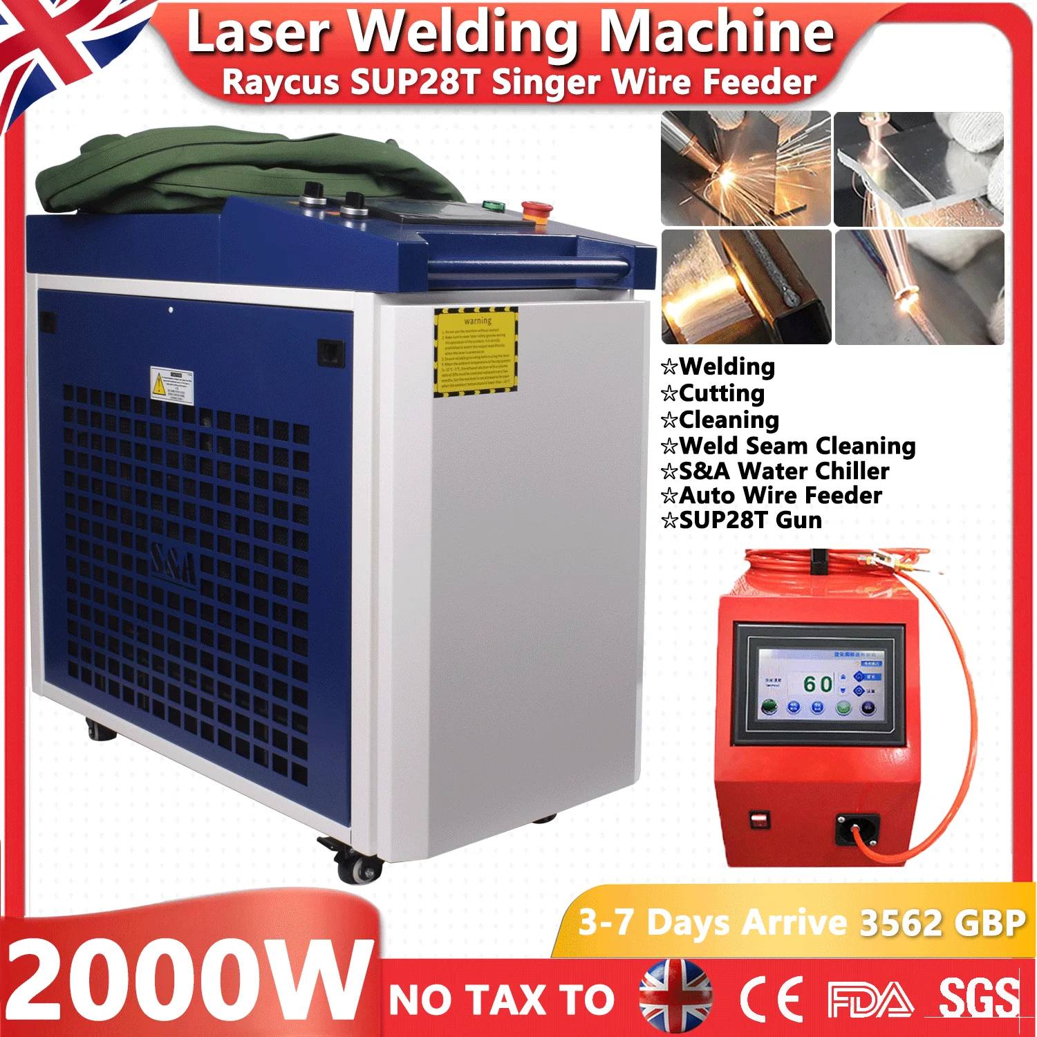 2000W Single Wire Feeder Raycus 4-In-1 Handheld Fiber Laser Welding Cleaning Cutting Machine Portable Laser Welder for All Metal
2000W Single Wire Feeder Raycus 4-In-1 Handheld Fiber Laser Welding Cleaning Cutting Machine Portable Laser Welder for All Metal