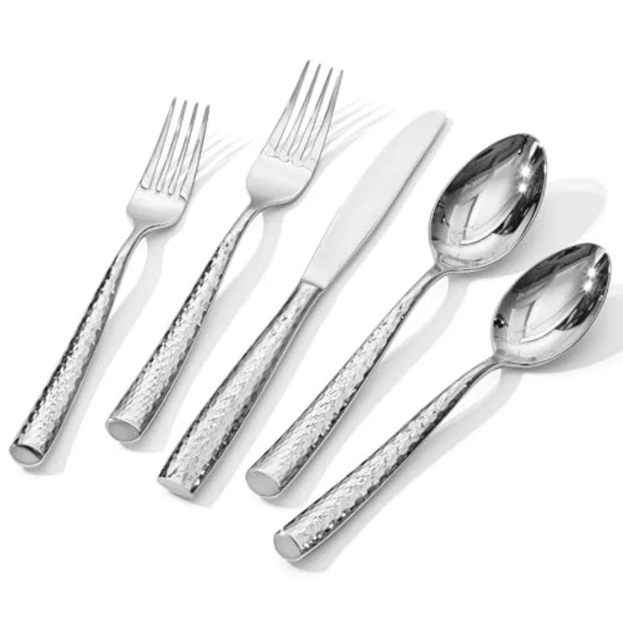 Hammered Sierware Set, Flatware Set for 12, 18/10 Stainl Steel Heavy Duty Cutlery Set, Mirror Polished Utensil Sets for Home, R
Hammered Sierware Set, Flatware Set for 12, 18/10 Stainl Steel Heavy Duty Cutlery Set, Mirror Polished Utensil Sets for Home, R