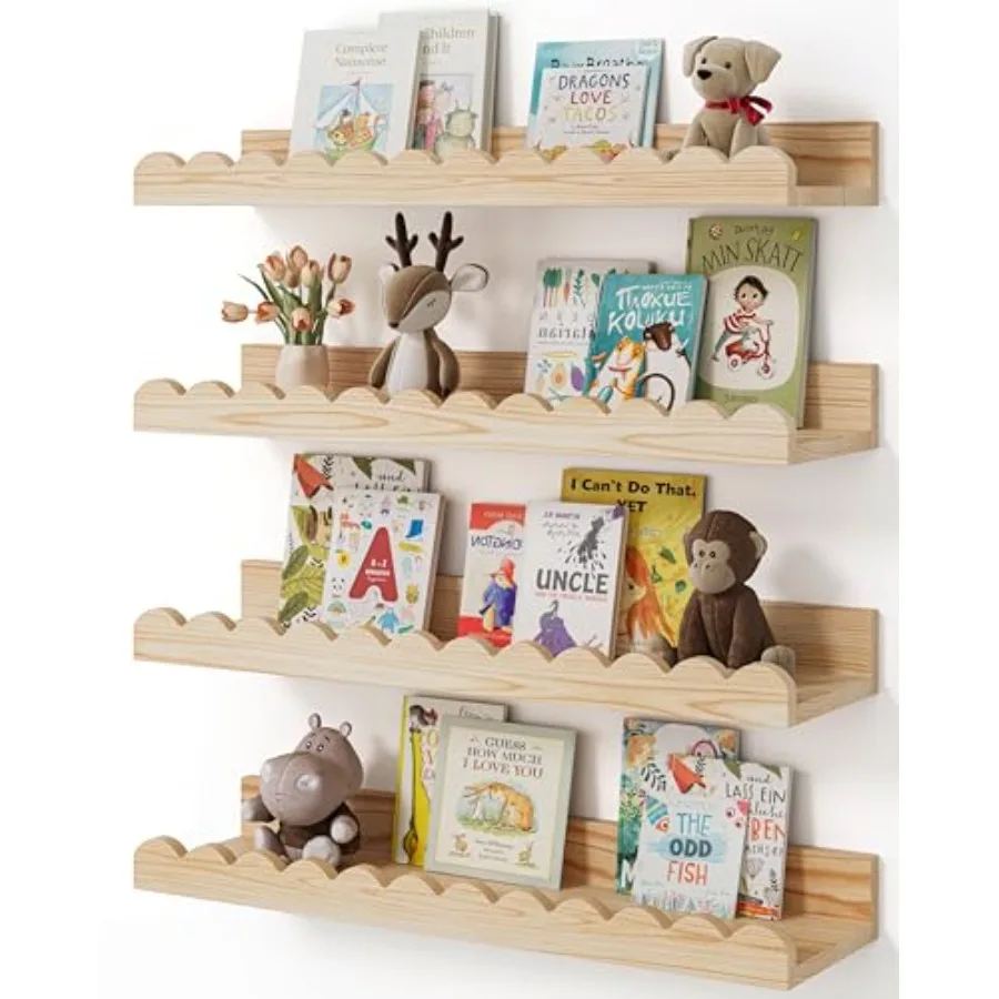 Nursery Book Shelves, 4-Pack Floating Shelves for Wall,Scalloped Shelves, Wall Book Shelves for Bedroom,Toddler Room, Baby Room
Nursery Book Shelves, 4-Pack Floating Shelves for Wall,Scalloped Shelves, Wall Book Shelves for Bedroom,Toddler Room, Baby Room