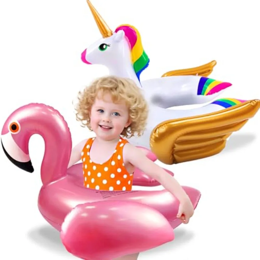 2 Pack Pool Floats for -Unicorn and Flamingo Swim Floats Tubes Pool Floaties, Inflatable Swimming Split Ring Ride On for Age 3-
2 Pack Pool Floats for -Unicorn and Flamingo Swim Floats Tubes Pool Floaties, Inflatable Swimming Split Ring Ride On for Age 3-
