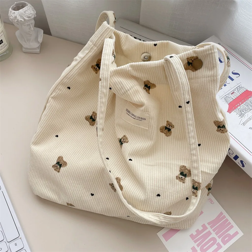 Dual Strap Bag Trendy Corduroy Tote Bag Large Capacity Handbag Versatile Magnetic Closure Bag For Campus Life Daily School Use
Dual Strap Bag Trendy Corduroy Tote Bag Large Capacity Handbag Versatile Magnetic Closure Bag For Campus Life Daily School Use