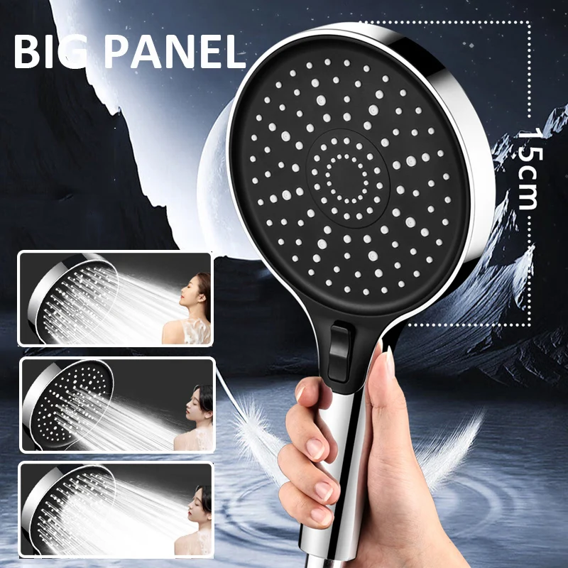 3 Modes Shower Head 15CM Big Panel High Pressure Large Flow Portable Water Saving Spray Rainfall Showerhead Bathroom Accessories
3 Modes Shower Head 15CM Big Panel High Pressure Large Flow Portable Water Saving Spray Rainfall Showerhead Bathroom Accessories