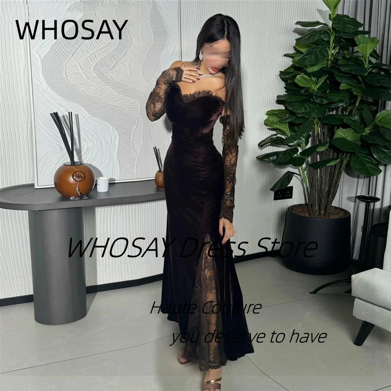 WHOSAY Velour Prom Dresses Sweetheart Wedding Party Bridesmaid Dress Lace Long Sleeves Vestidos Evening Gowns Customized
WHOSAY Velour Prom Dresses Sweetheart Wedding Party Bridesmaid Dress Lace Long Sleeves Vestidos Evening Gowns Customized