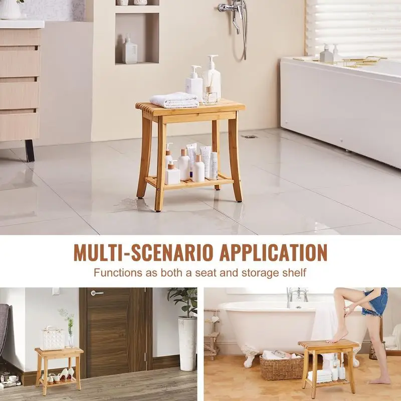 Bamboo Shower Bench, 19.1 x 11.3 x 18.3 in, Waterproof Shower Stool Chair with Storage Shelf, 330lbs Load Capacity Spa Bath S
Bamboo Shower Bench, 19.1 x 11.3 x 18.3 in, Waterproof Shower Stool Chair with Storage Shelf, 330lbs Load Capacity Spa Bath S