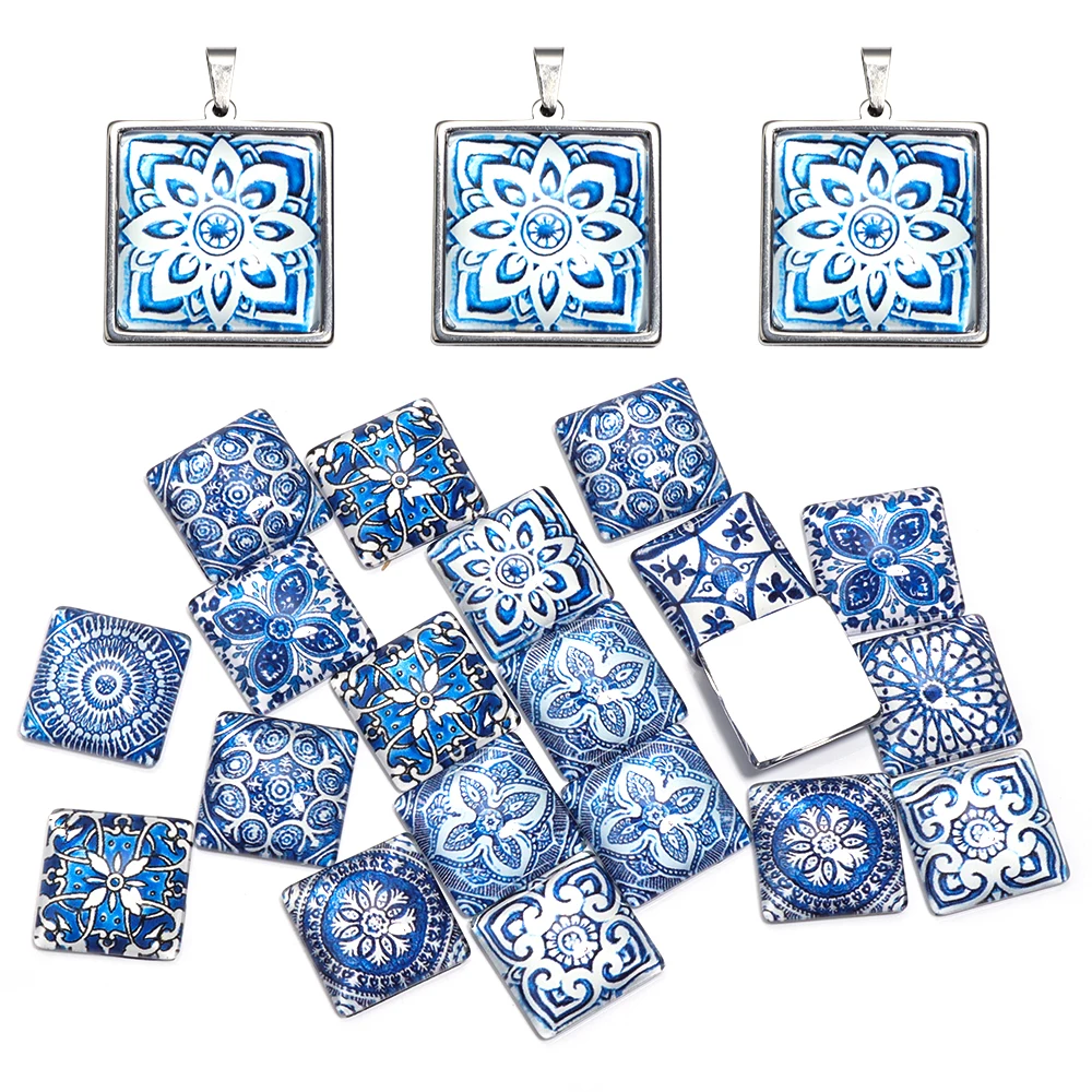 10Pcs Blue and White Porcelain Glass Cabochon Beads Square Loose Glass Beads Wholesale for Jewelry Making Diy Ring Accessories
10Pcs Blue and White Porcelain Glass Cabochon Beads Square Loose Glass Beads Wholesale for Jewelry Making Diy Ring Accessories