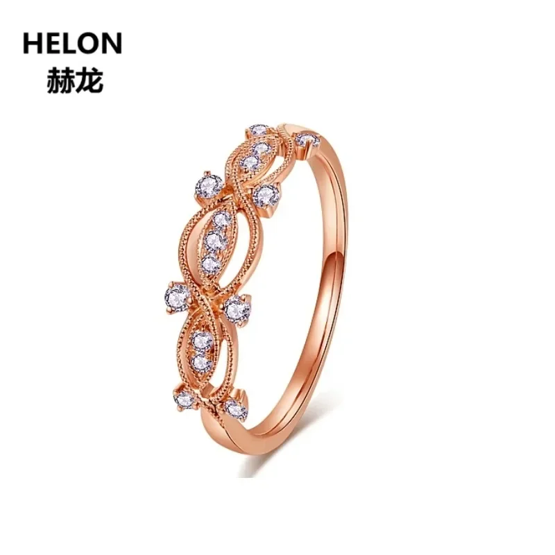 Solid 14k Rose Gold Ring Anniversary Art Deco Vintage Band 0.1ct Natural Diamonds Engagement Wedding Ring Millgrain Exquisite
Solid 14k Rose Gold Ring Anniversary Art Deco Vintage Band 0.1ct Natural Diamonds Engagement Wedding Ring Millgrain Exquisite