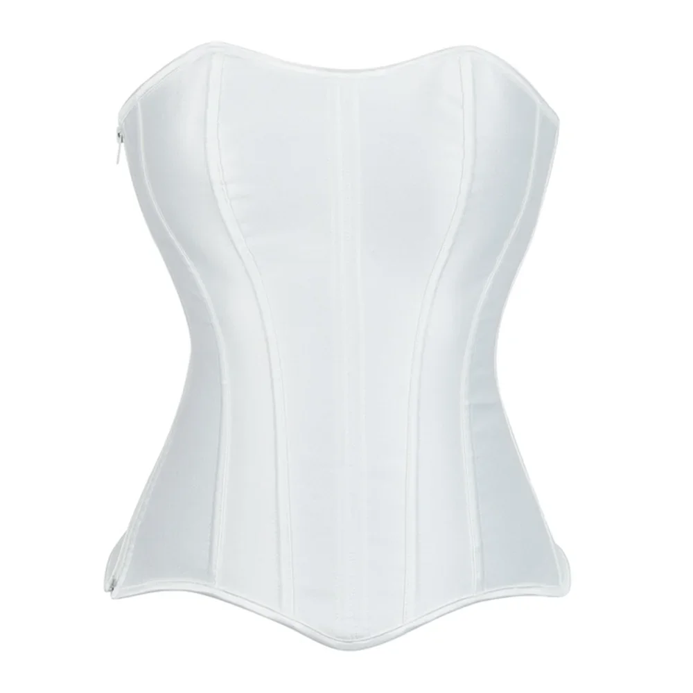 White Satin Women Corset Top Side Zipper Waist Trainer Bustier Overbust Push Up Shaper Corsets
White Satin Women Corset Top Side Zipper Waist Trainer Bustier Overbust Push Up Shaper Corsets