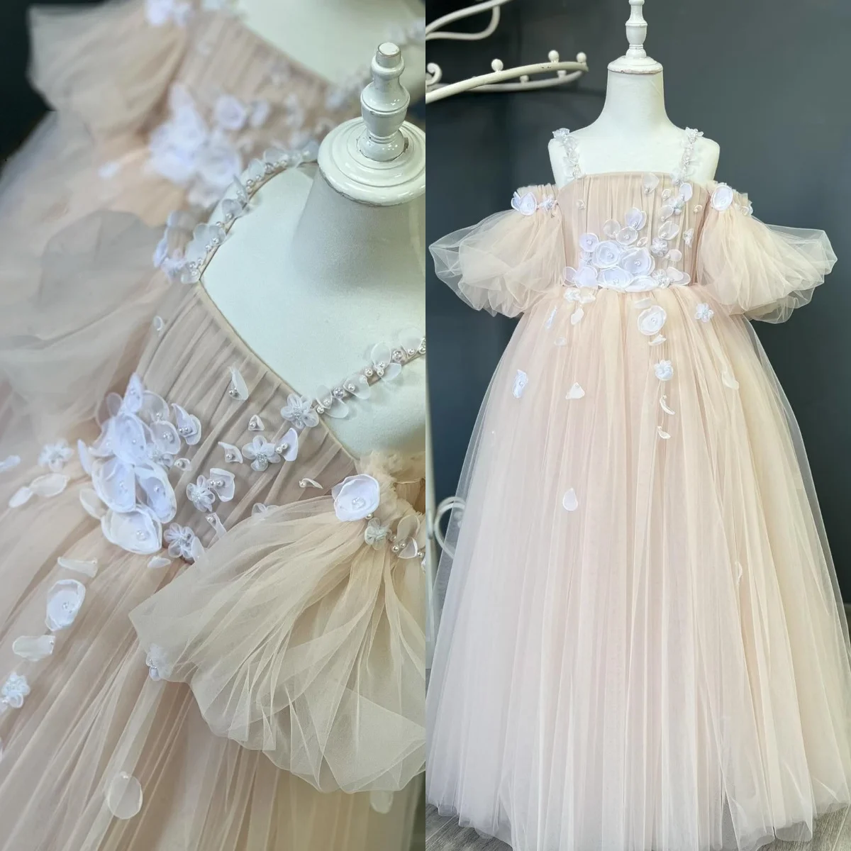 Boho Tulle Flower Girl Dresses For Wedding Customized Appliqued Litter Kids Baby Birthday Gowns First Communion Dresses
Boho Tulle Flower Girl Dresses For Wedding Customized Appliqued Litter Kids Baby Birthday Gowns First Communion Dresses