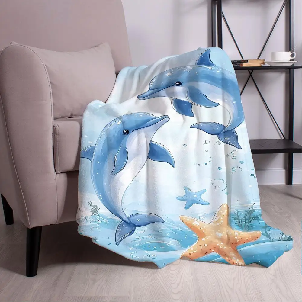 Watercolor dolphin Throw Blanket Aesthetic Art Flannel Blanket Portable Home Travel Camping Sofa Picnic Thickening Flannel Blan
Watercolor dolphin Throw Blanket Aesthetic Art Flannel Blanket Portable Home Travel Camping Sofa Picnic Thickening Flannel Blan