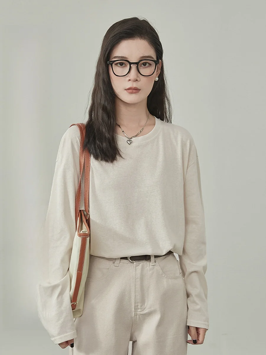 Loose Long Sve round Ne T-irt Women's Autumn New Sle Simple Match Cotton Polyester Blend Commute Sle Inner Wear Top
Loose Long Sve round Ne T-irt Women's Autumn New Sle Simple Match Cotton Polyester Blend Commute Sle Inner Wear Top