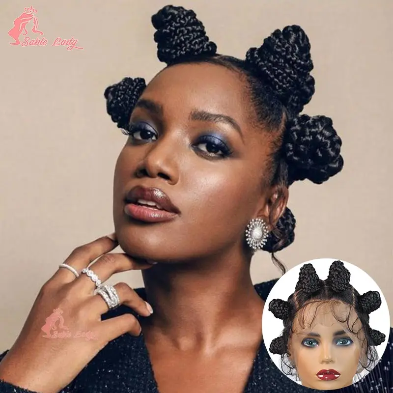 16-дюймовые синтетические плетеные парики с узлами банта, полный парик с кружевной передней косой для чернокожих женщин, искусственный парик без узлов в коробке с волосами ребенка 
16-дюймовые синтетические плетеные парики с узлами банта, полный парик с кружевной передней косой для чернокожих женщин, искусственный парик без узлов в коробке с волосами ребенка