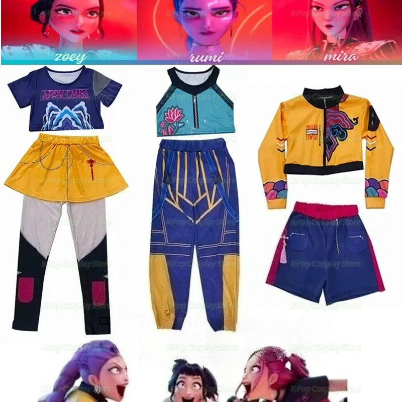 Kids KPop Demon Hunters Mira Zoey Rumi Cosplay Costume For Children Anime Uniform Full Set Top Pants Halloween Carnival Outfit
Kids KPop Demon Hunters Mira Zoey Rumi Cosplay Costume For Children Anime Uniform Full Set Top Pants Halloween Carnival Outfit