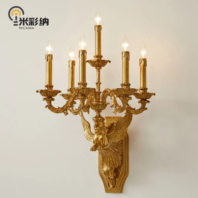 French villa living room large wall lamp retro Baroque luxury loft hall 5 head wall lamp
French villa living room large wall lamp retro Baroque luxury loft hall 5 head wall lamp