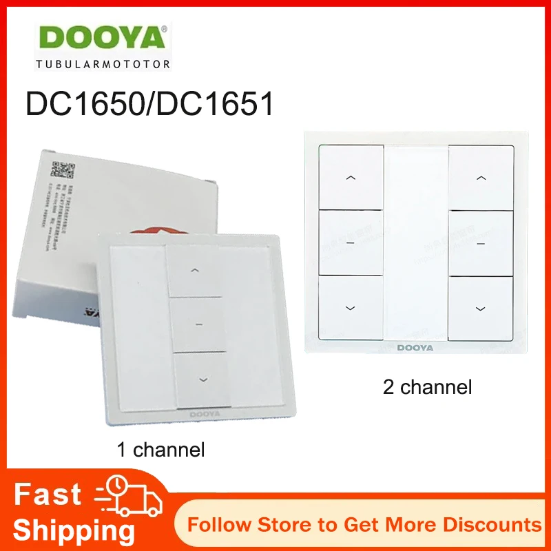 Dooya Wall Switch RF433 Wall Emitter Switch,DC1650 1 Channel Remote Control DC1651 2 Channel Wall Receiver for Curtain Motor
Dooya Wall Switch RF433 Wall Emitter Switch,DC1650 1 Channel Remote Control DC1651 2 Channel Wall Receiver for Curtain Motor