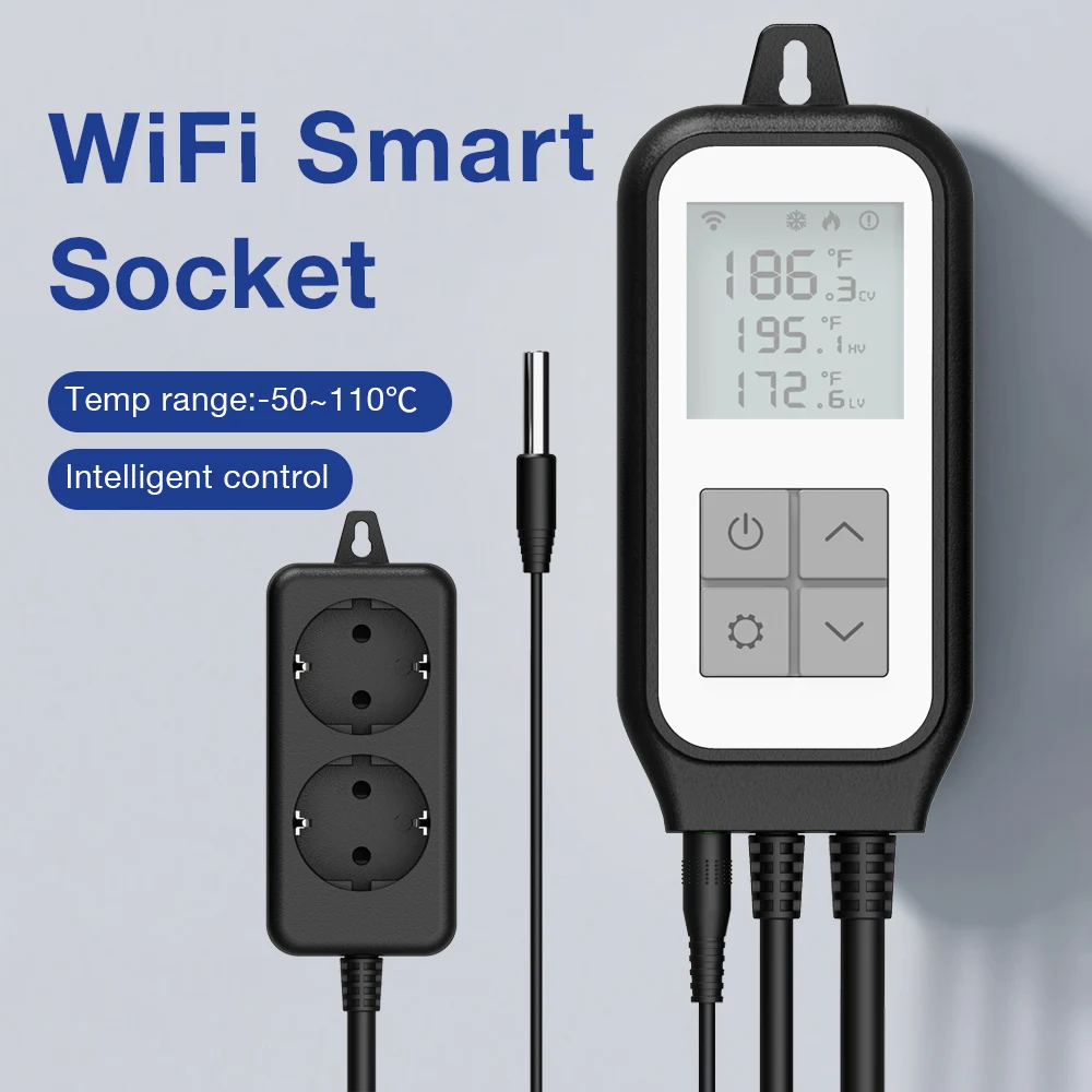 Tuya Wi-Fi термостат, интеллектуальная розетка для контроля температуры, приложение, регулятор дистанционного управления, термометр для инкубации теплицы
Tuya Wi-Fi термостат, интеллектуальная розетка для контроля температуры, приложение, регулятор дистанционного управления, термометр для инкубации теплицы