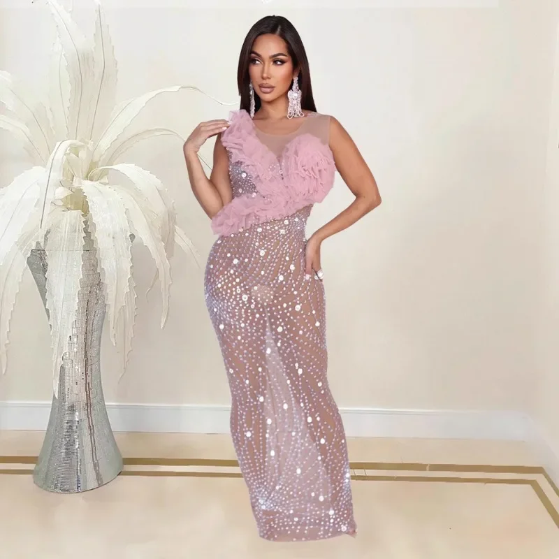 GUWU 3D Flower Mesh See Though Rhinestones Sleeveless Maxi Long Dress Women Birthday Sexy Party Evening Vestidos Dresses
GUWU 3D Flower Mesh See Though Rhinestones Sleeveless Maxi Long Dress Women Birthday Sexy Party Evening Vestidos Dresses