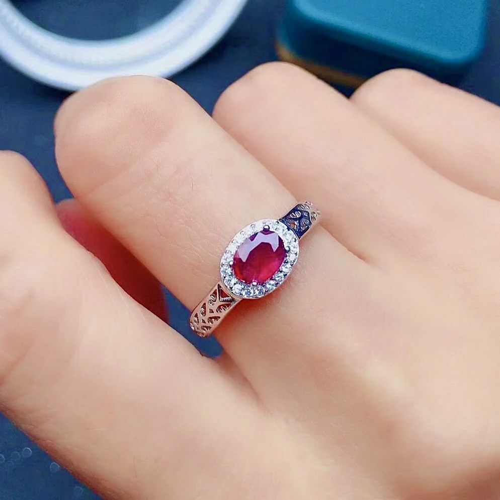 Fashion Silver Ruby Ring for Woman 4mm*6mm 100% Natural Ruby Silver Ring 925 Silver Ruby Jewelry Gift for Woman
Fashion Silver Ruby Ring for Woman 4mm*6mm 100% Natural Ruby Silver Ring 925 Silver Ruby Jewelry Gift for Woman
