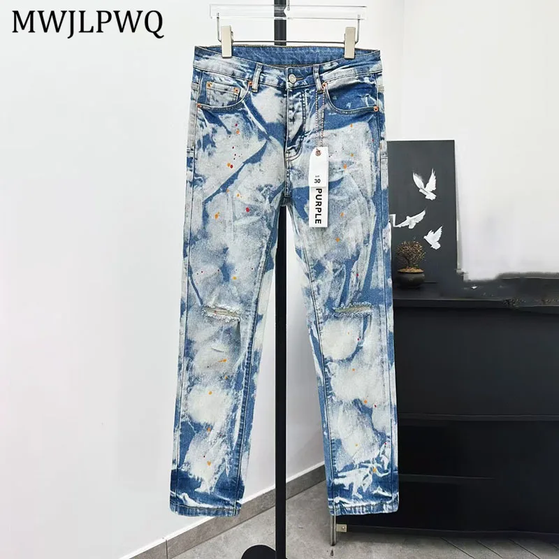 MWJLPWQ High Street Single Button Ink Splash Design Jeans Men's Hiphop Slimming Fit Men's Clothing Casual Pencil Trousers 11251
MWJLPWQ High Street Single Button Ink Splash Design Jeans Men's Hiphop Slimming Fit Men's Clothing Casual Pencil Trousers 11251