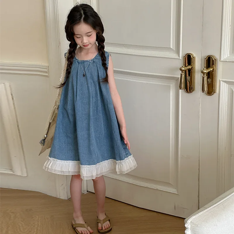 Children's Dresses Summer New Sleeveless Denim Dress For Girls Casual Dresses Daily Outdoor Outfit Kid Girl Holiday Dresses
Children's Dresses Summer New Sleeveless Denim Dress For Girls Casual Dresses Daily Outdoor Outfit Kid Girl Holiday Dresses