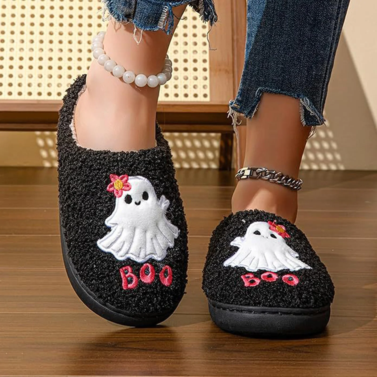 Halloween Cute Ghost Cartoon Slippers Women Indoor Non Slip Home Cotton Shoes Woman Winter Plush Warm Flat Bedroom Slippers 2024
Halloween Cute Ghost Cartoon Slippers Women Indoor Non Slip Home Cotton Shoes Woman Winter Plush Warm Flat Bedroom Slippers 2024