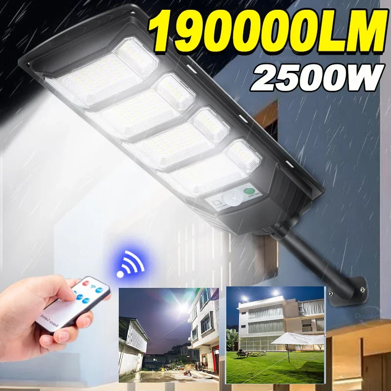 190000LM Solar Powered Lamp Solar Light for Outdoor Waterproof IP65 Lighting Large Capacity with Motion Sensor Garden Solar Lamp
190000LM Solar Powered Lamp Solar Light for Outdoor Waterproof IP65 Lighting Large Capacity with Motion Sensor Garden Solar Lamp