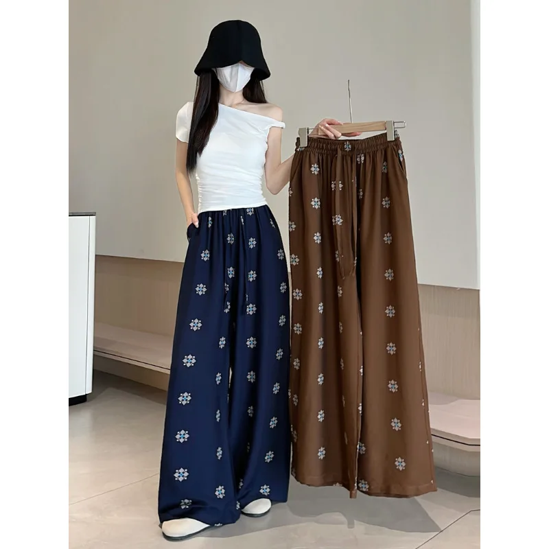 High Waist Loose Fit Vintage Print Casual Pants Women's Summer Thin Linen Wide Leg Cotton Loose Hanging Style
High Waist Loose Fit Vintage Print Casual Pants Women's Summer Thin Linen Wide Leg Cotton Loose Hanging Style