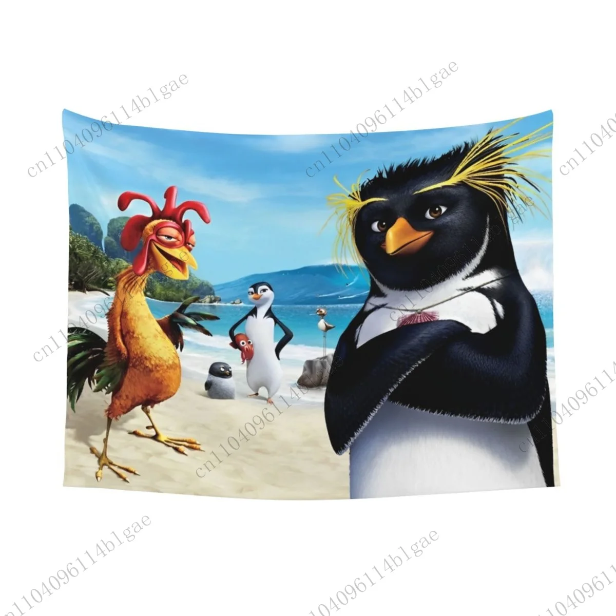 Cartoon Chicken Joe & Penguin Beach Scene Dorm Wall Hanging Tapestry Room Embellishment Surf's up Element Wall Decor Banner
Cartoon Chicken Joe & Penguin Beach Scene Dorm Wall Hanging Tapestry Room Embellishment Surf's up Element Wall Decor Banner