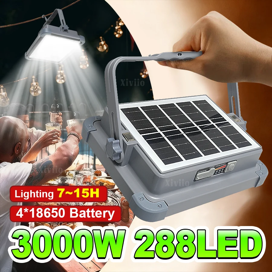Solar Rechargeable Flood Light Portable Camping Lantern Led Tent Light with Magnet Power Bank Repair Emergency Lamp Searchlight
Solar Rechargeable Flood Light Portable Camping Lantern Led Tent Light with Magnet Power Bank Repair Emergency Lamp Searchlight