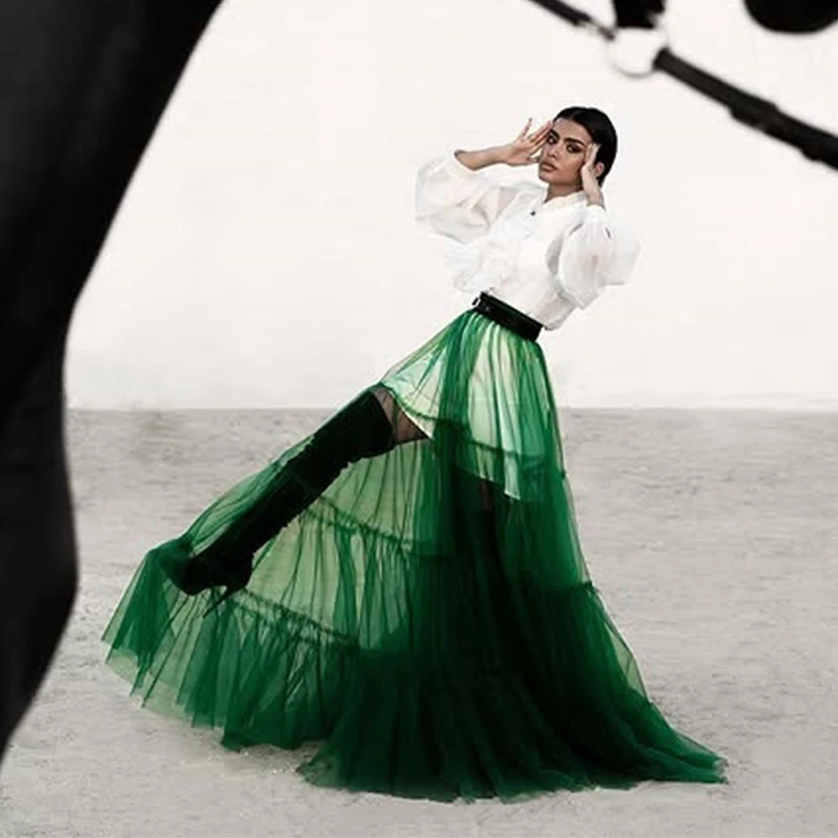 Gorgeous Green Tulle Long Skirt Sexy See Through High Waist A Line Women Skirts Elastic Waist Fllor Length Wedding Party Skirt
Gorgeous Green Tulle Long Skirt Sexy See Through High Waist A Line Women Skirts Elastic Waist Fllor Length Wedding Party Skirt