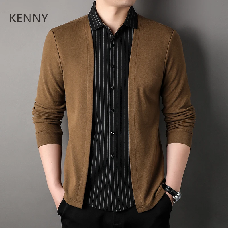 KENNY Men's Shirts Fake Two-piece Cardigan Lapel Single-breasted Striped Long Sleeve Colorblock Knitted Formal Business Clothing
KENNY Men's Shirts Fake Two-piece Cardigan Lapel Single-breasted Striped Long Sleeve Colorblock Knitted Formal Business Clothing