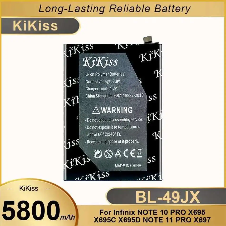 5800Mah BL-49JX High Capacity For Infinix Note 10 Pro X695 X695C X695D 11 X697 Mobile Phone Battery
5800Mah BL-49JX High Capacity For Infinix Note 10 Pro X695 X695C X695D 11 X697 Mobile Phone Battery