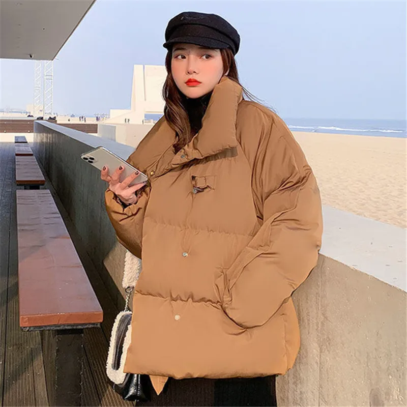 Cotton Clothing Jacket Women's Winter Pop Solid Color Zipper Stand Collar Pocket Shorts Parka Coat Temperament Fashion Commuting
Cotton Clothing Jacket Women's Winter Pop Solid Color Zipper Stand Collar Pocket Shorts Parka Coat Temperament Fashion Commuting