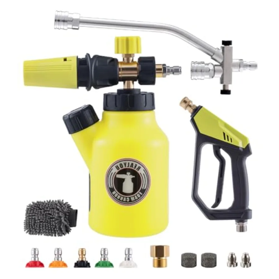 Foam Cannon Kit with Pressure Washer Gun Car Wash Foam Gun 5 Pressure Washer Nozzle Tips Dual-Connector Accessory
Foam Cannon Kit with Pressure Washer Gun Car Wash Foam Gun 5 Pressure Washer Nozzle Tips Dual-Connector Accessory
