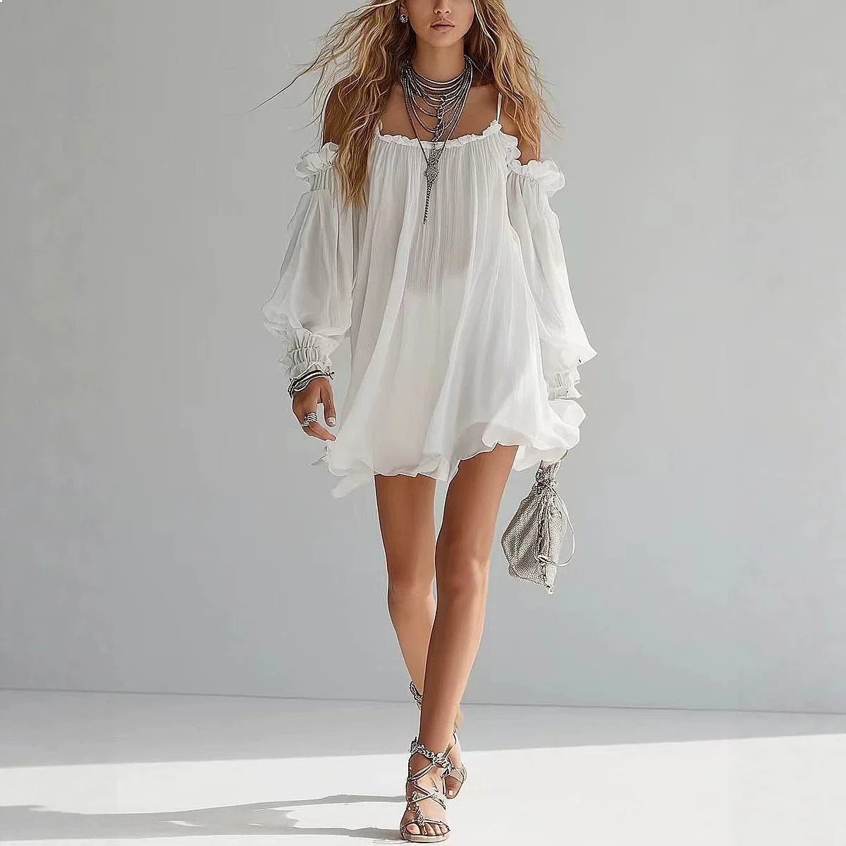 Flowy Bohemian Off Shoulder Mini Dress Dresses for Women Spring Summer Matching Set
Flowy Bohemian Off Shoulder Mini Dress Dresses for Women Spring Summer Matching Set