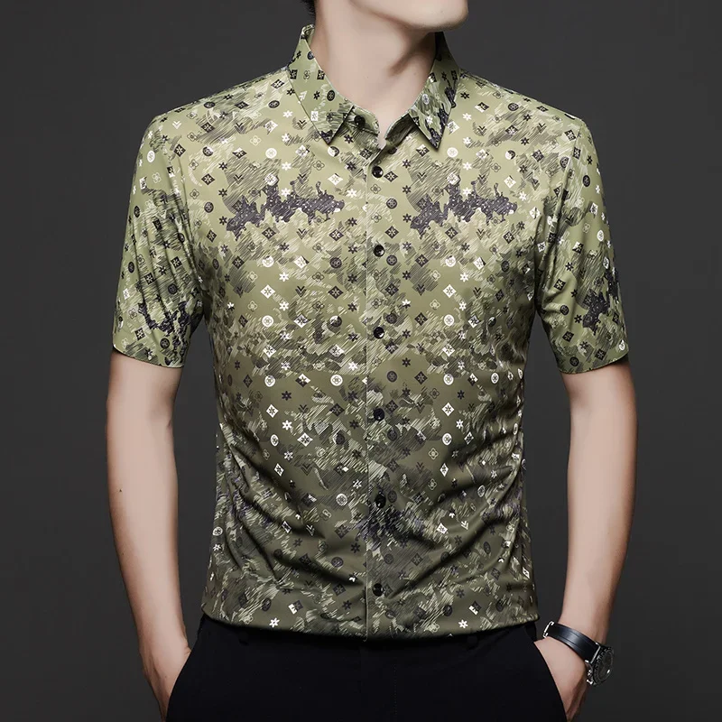 Modern Gradient Pattern Mens Lapel Shirt Short Sleeve Button Up Cut Daily Night Out Clubbing And Ordinary Casual Errands Garmen
Modern Gradient Pattern Mens Lapel Shirt Short Sleeve Button Up Cut Daily Night Out Clubbing And Ordinary Casual Errands Garmen