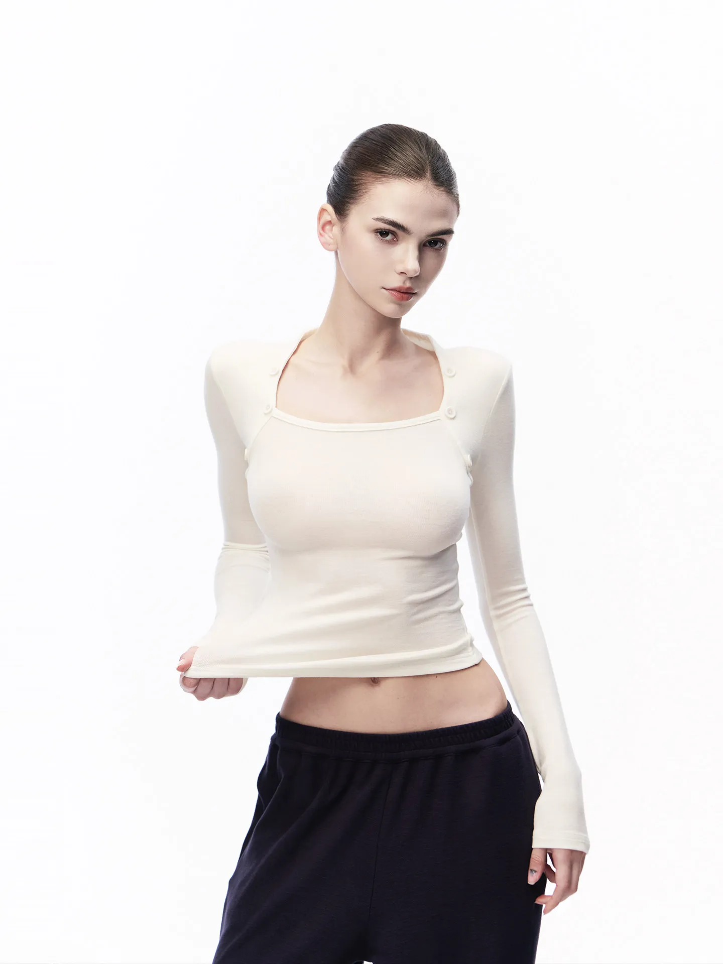 JLAUNT White Long Sleeve T-Shirt Women Summer Slim Fit Base Layer Shoulder Body Shirt American Hot Girl Square Collar Top
JLAUNT White Long Sleeve T-Shirt Women Summer Slim Fit Base Layer Shoulder Body Shirt American Hot Girl Square Collar Top
