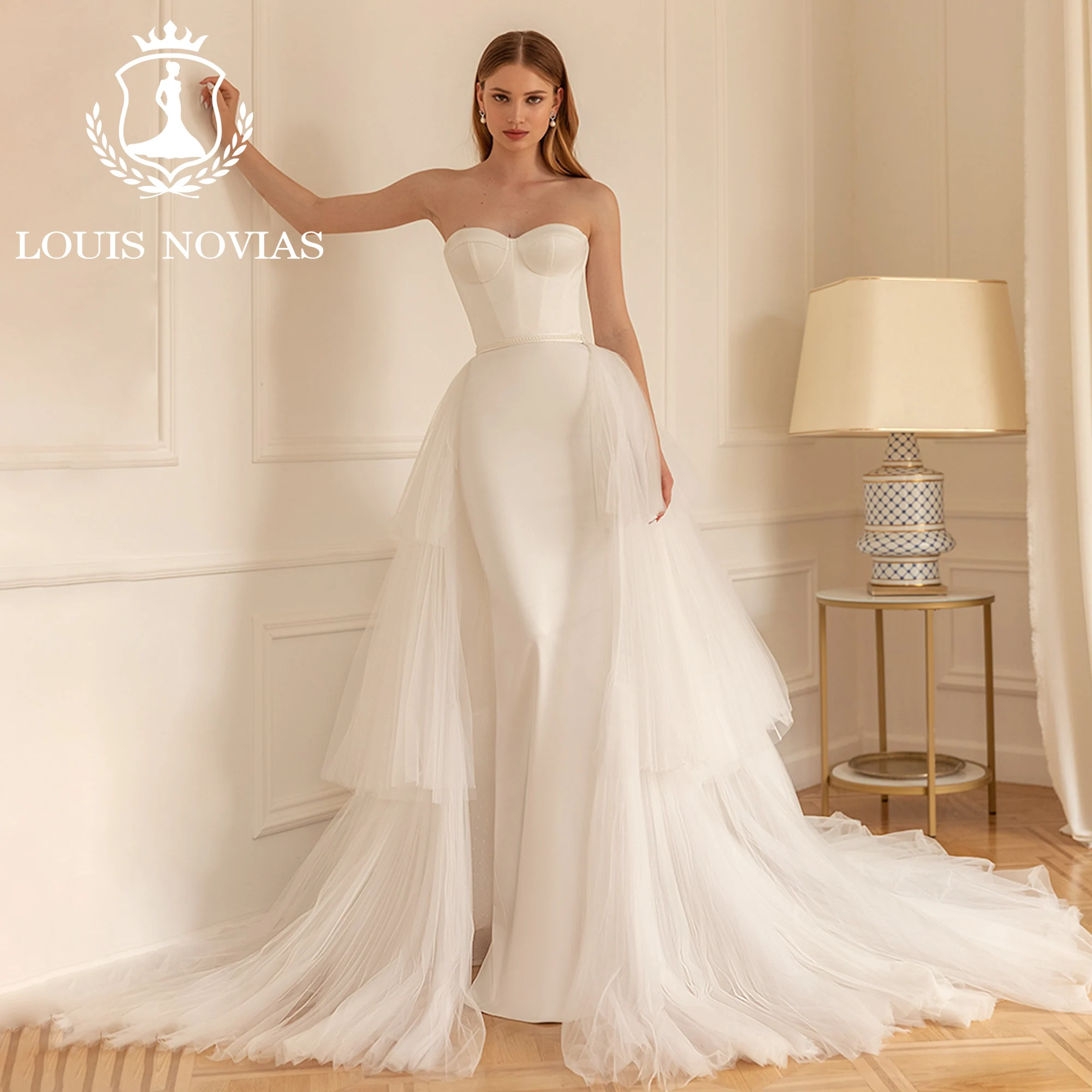 LOUIS NOVIAS 2 в 1, свадебное платье русалки, сексуальное атласное свадебное платье без бретелек без рукавов со съемным шлейфом, Vestidos De Novia
LOUIS NOVIAS 2 в 1, свадебное платье русалки, сексуальное атласное свадебное платье без бретелек без рукавов со съемным шлейфом, Vestidos De Novia