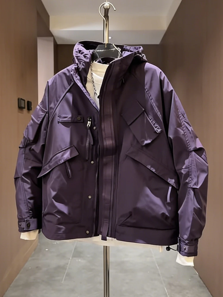 Spring New Style Casual Men's Workwear Jacket Loose Fit Zipper Large Pocket Windproof Simple Hooded Outerwear Trendy Coat
Spring New Style Casual Men's Workwear Jacket Loose Fit Zipper Large Pocket Windproof Simple Hooded Outerwear Trendy Coat