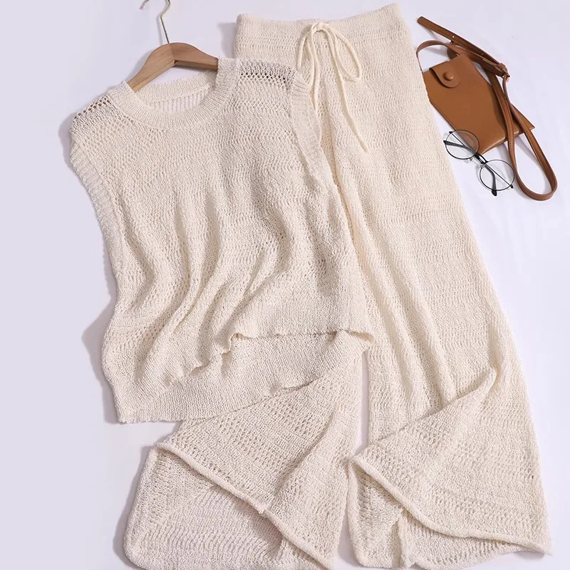 Женский праздничный комплект из двух предметов, топ с круглым вырезом и широкие брюки со шнуровкой и высокой талией
Женский праздничный комплект из двух предметов, топ с круглым вырезом и широкие брюки со шнуровкой и высокой талией